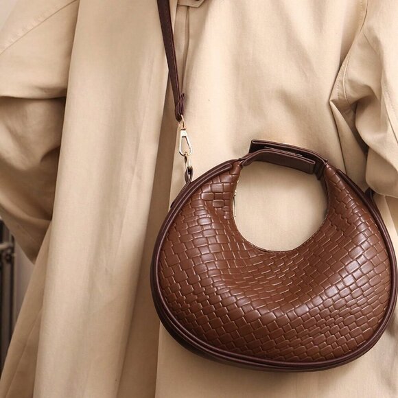 Coffee Brown Vintage Women's European And American Style Design Pu Crossbody Bag - Picture 3 of 8